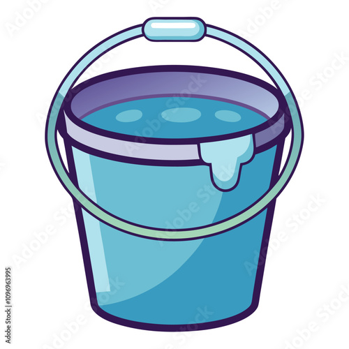 bucket filled with water clipart cartoon Illustration drawing