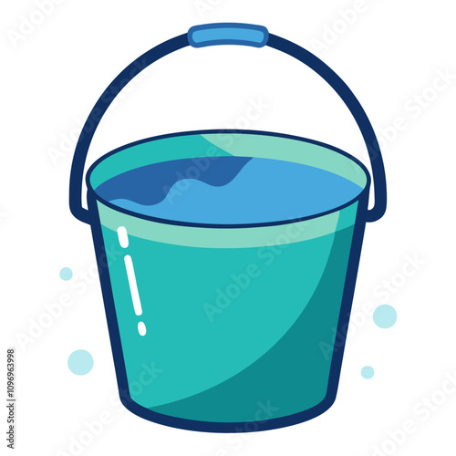 bucket filled with water clipart cartoon Illustration drawing