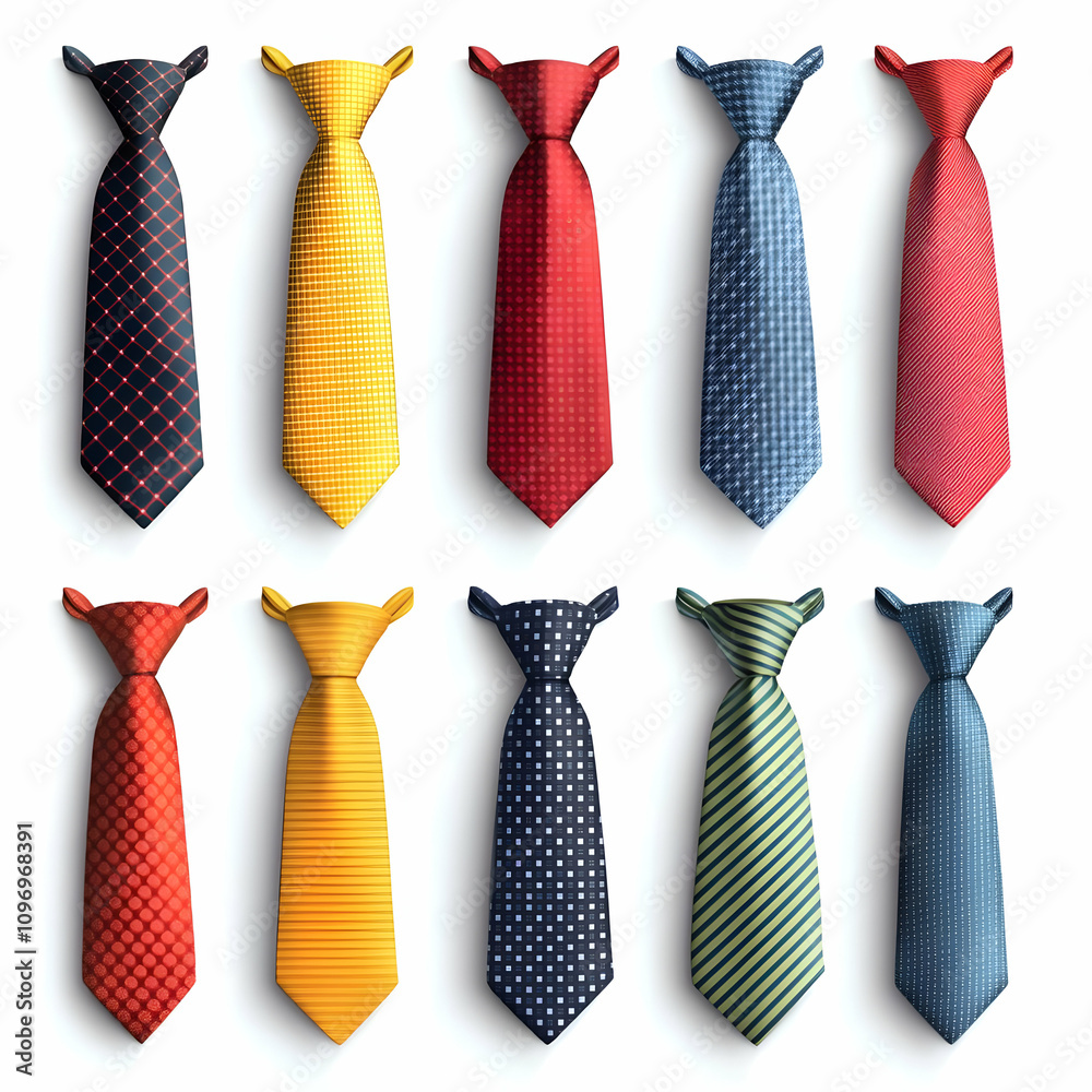 Illustration of Twelve Men's Ties Illustration of Twelve Men's Ties