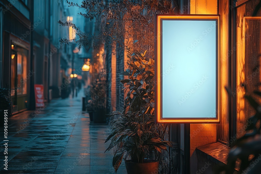 blank digital signage screen stands in a public space, ideal for customization, featuring a sleek modern design framed by urban elements, inviting creativity and diverse advertising opportunities blank digital signage screen stands in a public space, ideal for customization, featuring a sleek modern design framed by urban elements, inviting creativity and diverse advertising opportunities