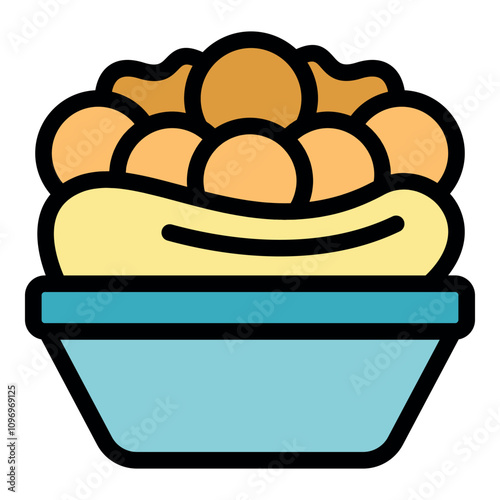 Enjoying a traditional greek dessert of loukoumades, small golden brown dough balls, served in a bowl and generously drizzled with honey and sprinkled with sesame seeds