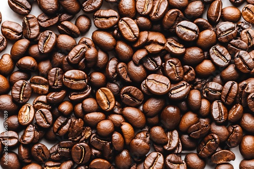 Roasted Coffee Beans Close Up Image Background photo