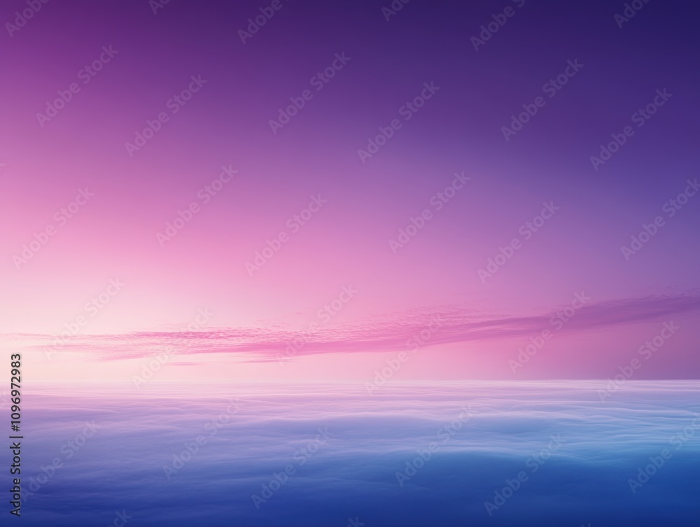 A serene gradient sky over calm waters at sunset. A serene gradient sky over calm waters at sunset.