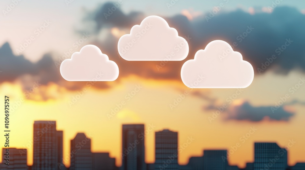 A serene sunset skyline with silhouetted buildings and soft clouds, creating a tranquil and picturesque urban atmosphere. A serene sunset skyline with silhouetted buildings and soft clouds, creating a tranquil and picturesque urban atmosphere.