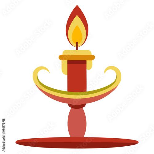 candle on a candlestick clipart cartoon Illustration drawing