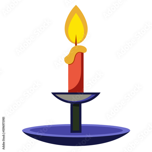 candle on a candlestick clipart cartoon Illustration drawing photo