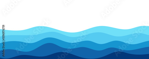 Sea waves layered vector background illustration and sea beach vector illustration.