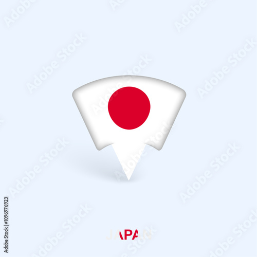 Free Download Japan Flag Map Pointer Design with Shadow. - GFXLoad