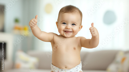 thumbs-up baby, AI generated
