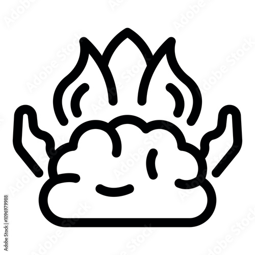 Cartoon brain on fire with horns, representing burnout syndrome and mental health issues