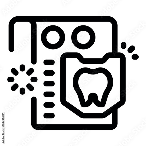 Modern dental equipment performing an x ray of a tooth, showing loading status