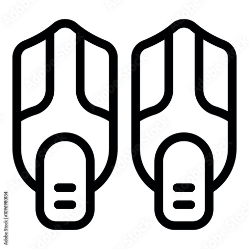 Simple black and white line art icon of a pair of shin guards worn during soccer practice or match