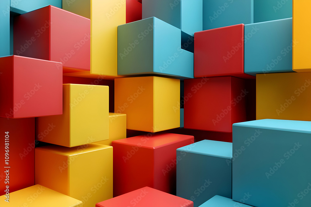 Naklejka premium 3D Abstract Cube Background