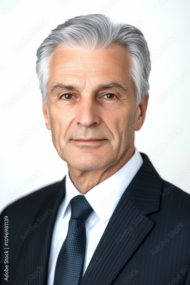 Senior Geschäftsmann mit grauen Haaren und Anzug Senior Geschäftsmann mit grauen Haaren und Anzug