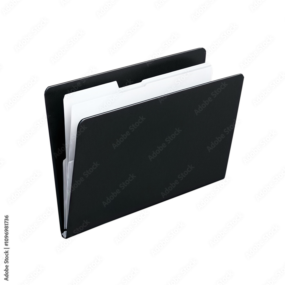 office documents folder isolated on transparent background