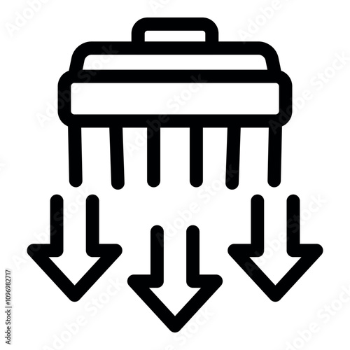 Shower head pouring water downwards, representing bathroom sanitary ware and personal hygiene