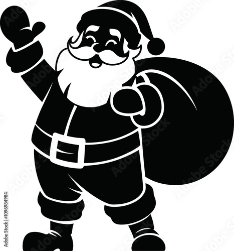 Santa Claus Silhouette Art: Festive Vector Illustration of the Jolly Christmas Icon photo