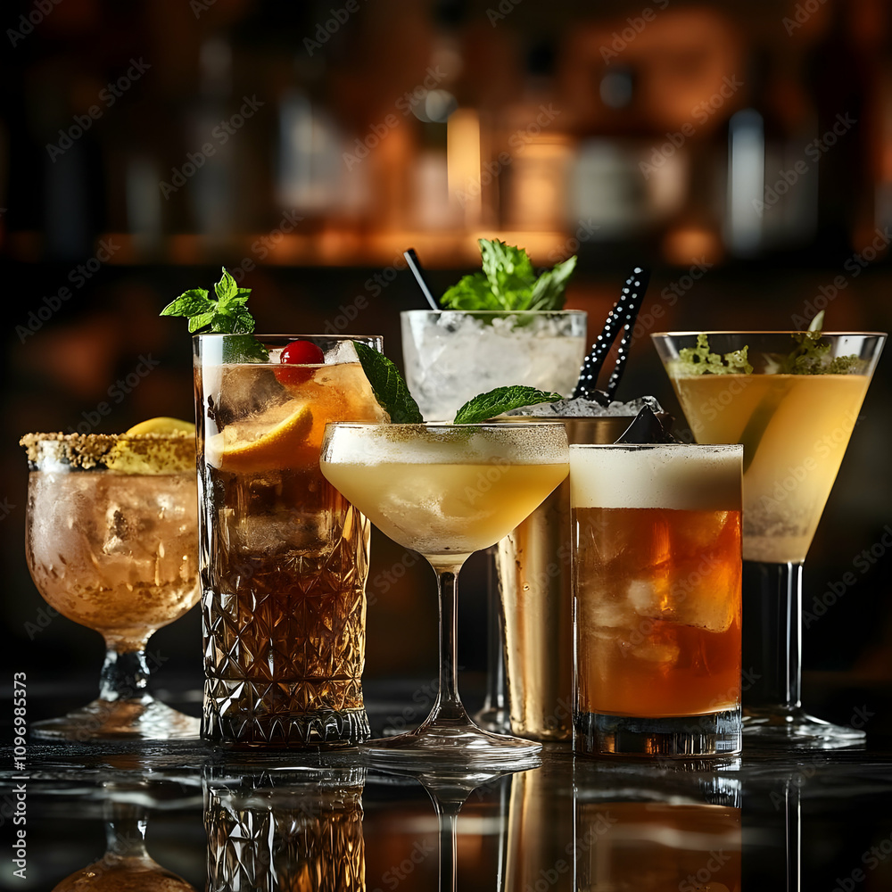 Cocktail Drinks Photo: Garnish, Ice, Glassware Cocktail Drinks Photo: Garnish, Ice, Glassware
