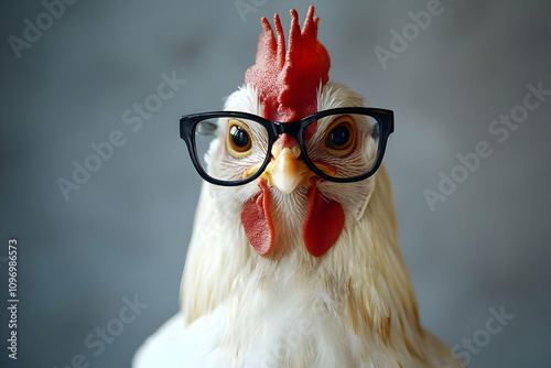 Smart Rooster Illustration photo