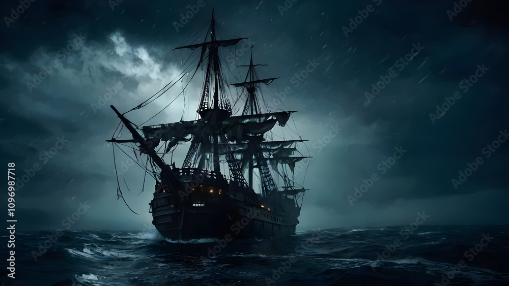 Fototapeta premium The image shows a large ship