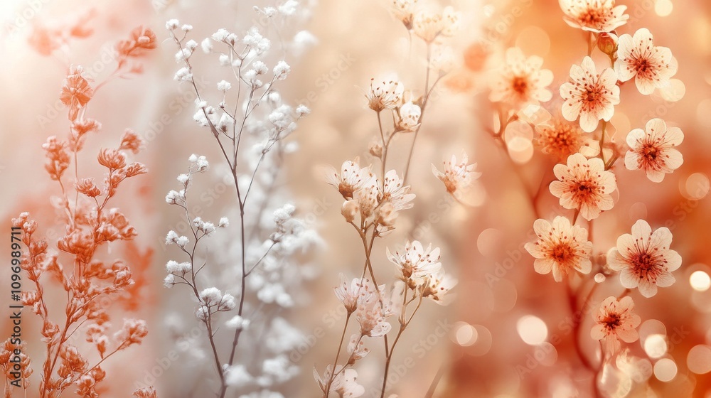 Delicate pastel flowers in a soft dreamy setting Delicate pastel flowers in a soft dreamy setting