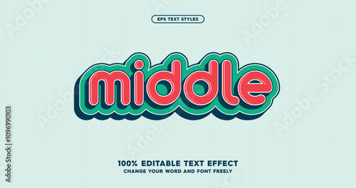Middle: Bold, rounded typography with a fun, colorful pop. Ideal for playful projects, creative headlines, or product branding. Fully customizable vector.