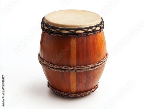 Wooden conga drum with natural skin head, perfect for music photo