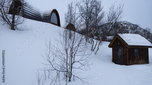 holiday house in the snow