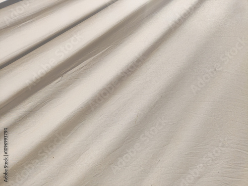 White cloth curve with deep shadow. Background of free space. Art and decoration photo