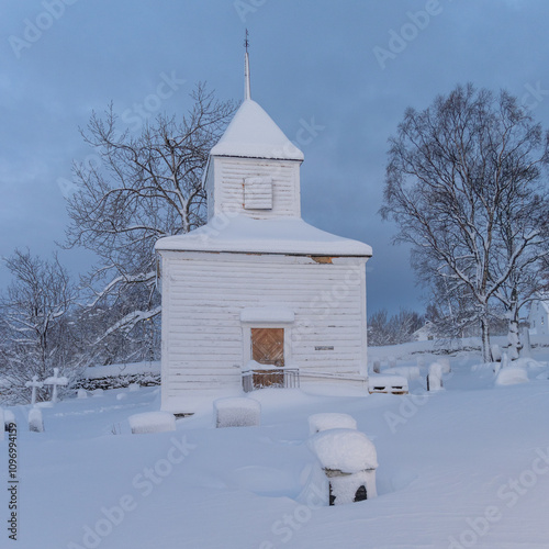 a church in the snow
