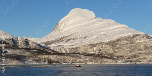 looking at the moutain the fish farm seems very small