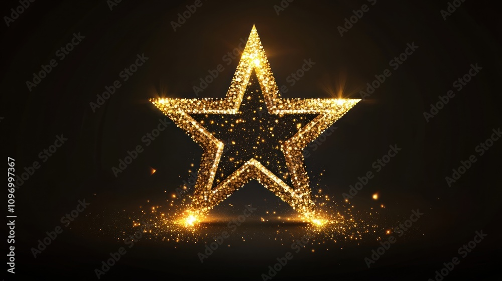 Sparkling Golden Star: A Celestial Celebration