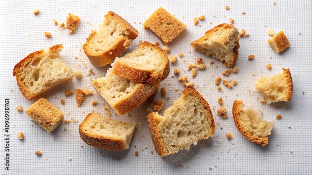 broken bread rusks with crumbs isolated on white or transparent PNG
broken bread rusks with crumbs isolated on white or transparent PNG