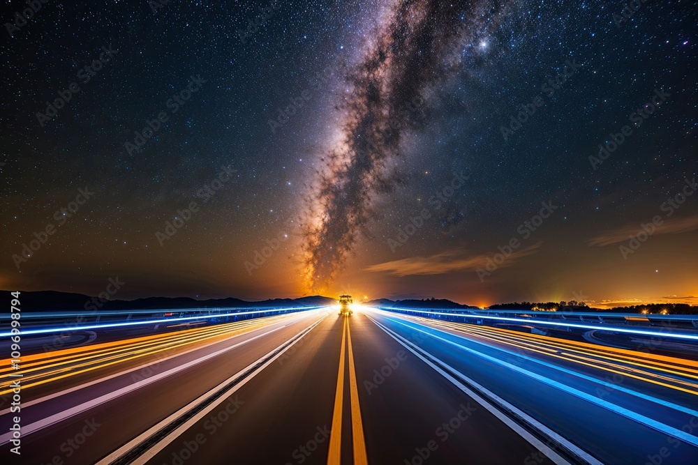 Brilliant Celestial Blaze Backdrop for Dynamic Nighttime Transport Brilliant Celestial Blaze Backdrop for Dynamic Nighttime Transport