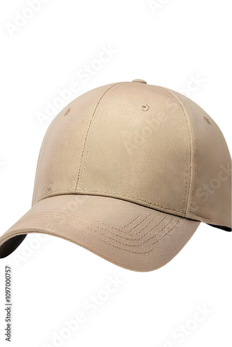 Simple Beige Baseball Cap with Curved Brim for Casual and Outdoor Wear photo