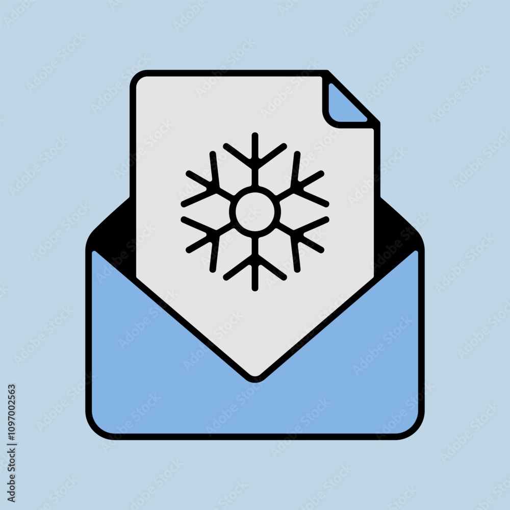 Envelope and card merry Christmas vector icon Envelope and card merry Christmas vector icon