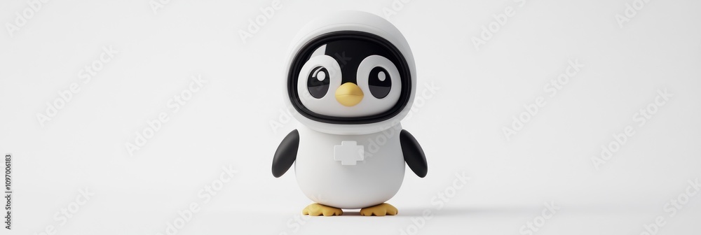 A cute cartoon penguin character in an astronaut suit, designed for playful themes. A cute cartoon penguin character in an astronaut suit, designed for playful themes.