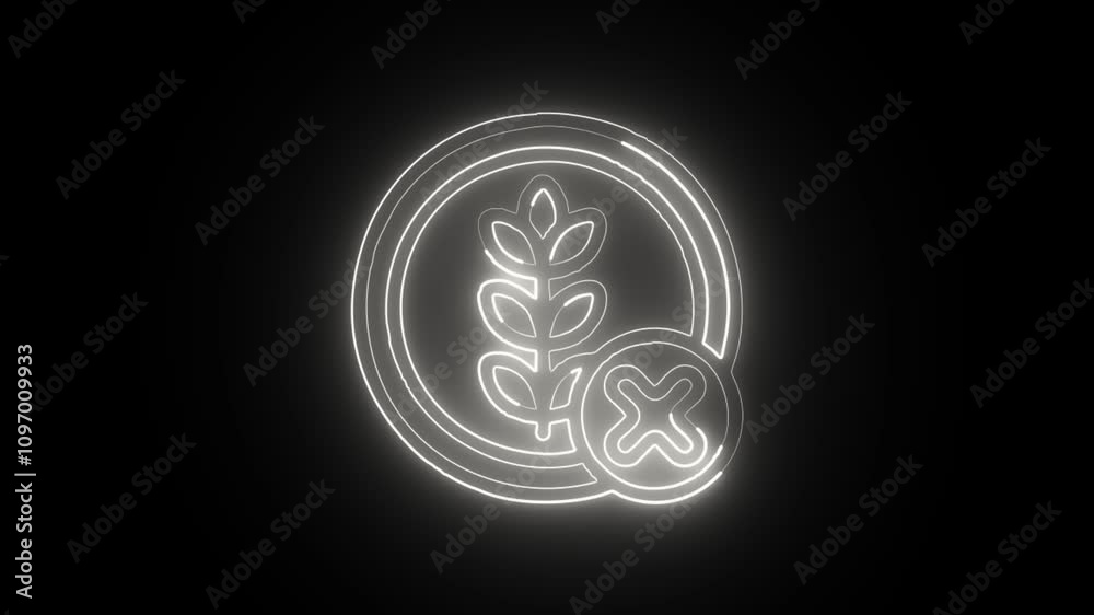 glowing neon gluten-free icon isolated on black background glowing neon gluten-free icon isolated on black background