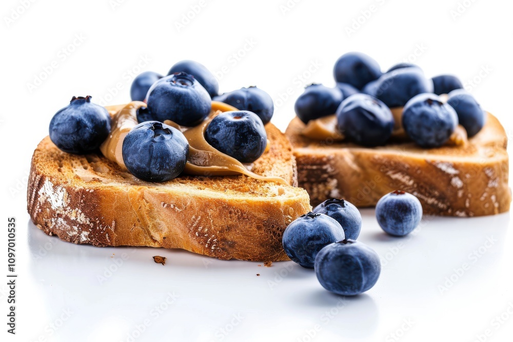 Delicious and Nutritious Toast Topped with Almond Butter and Fresh Blueberries Delight Delicious and Nutritious Toast Topped with Almond Butter and Fresh Blueberries Delight