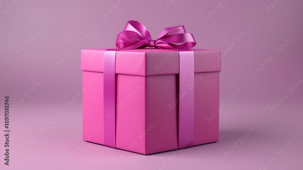 Fototapeta premium Magenta-Colored Gift Box Isolated on Plain Background 