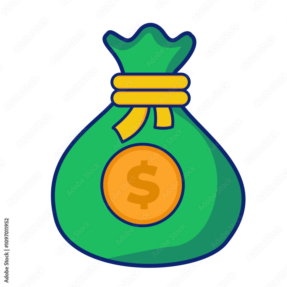 Vector Icon Bag Money Gold Coin, Design Symbol Bag Currency Bank, Design illustration Bag Dollar Vector Icon Bag Money Gold Coin, Design Symbol Bag Currency Bank, Design illustration Bag Dollar