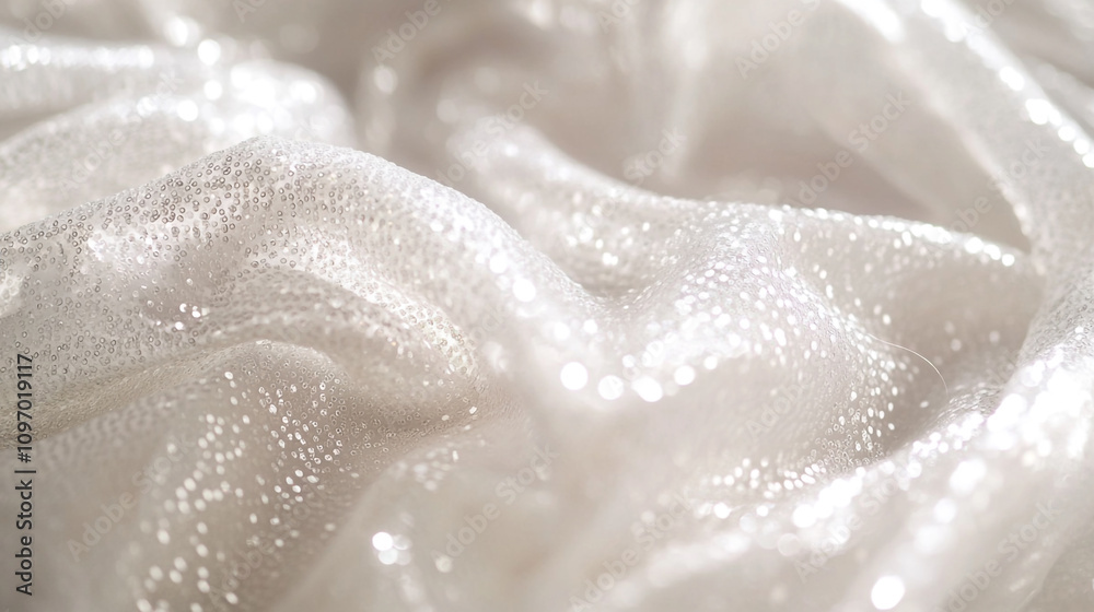 soft white Illustrate a clothing fabric enhanced with nanotechnology, white silk fabric texture background texture, abstract soft folds of white fabric with sparkling accents and stains. soft white Illustrate a clothing fabric enhanced with nanotechnology, white silk fabric texture background texture, abstract soft folds of white fabric with sparkling accents and stains.