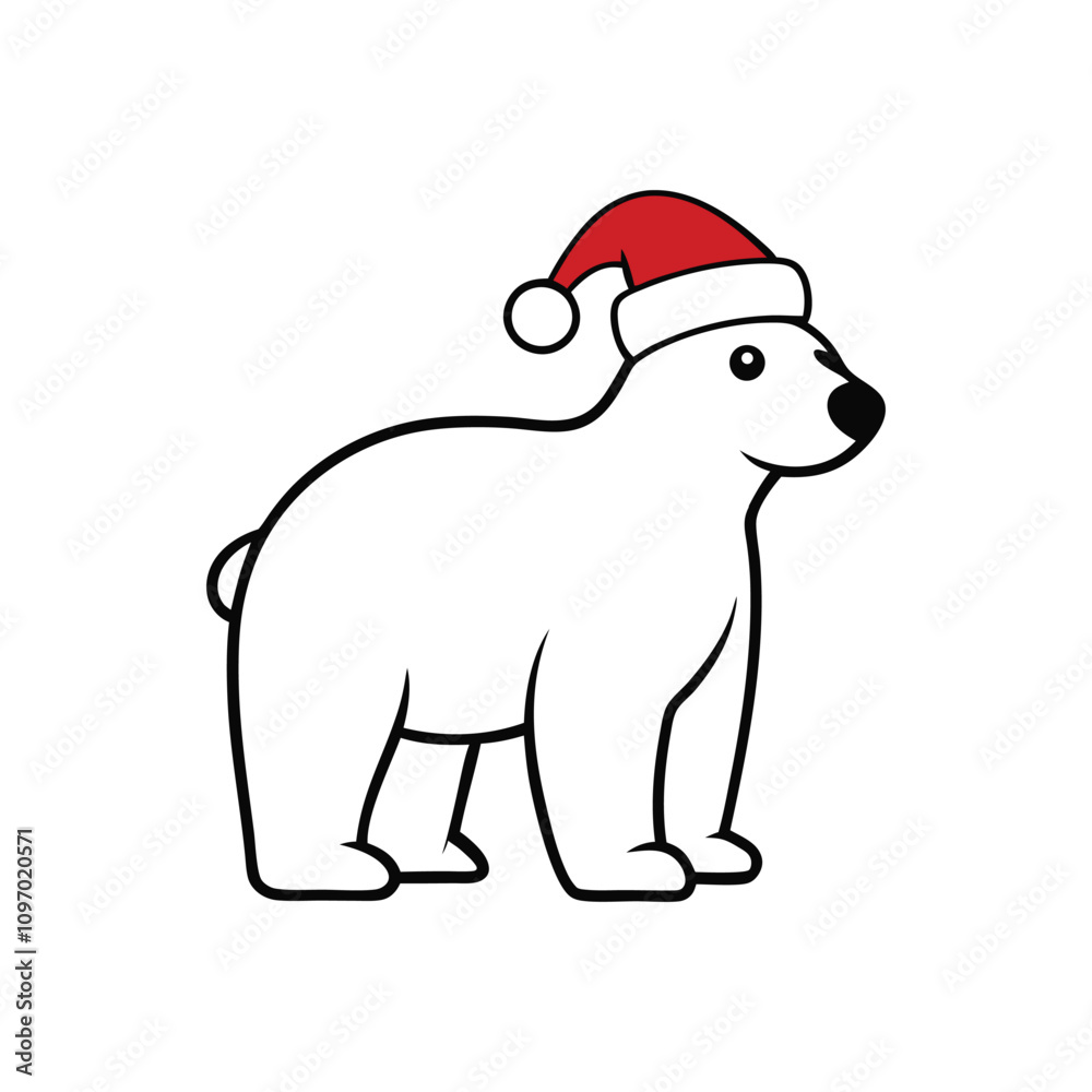 polar bear with christmas hat polar bear with christmas hat