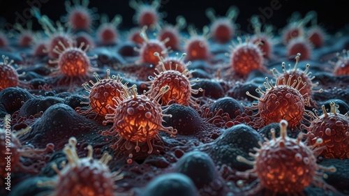 Microscopic Virus Colony