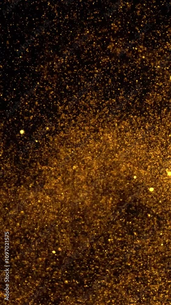 Abstract animation of golden particles on black background Abstract animation of golden particles on black background