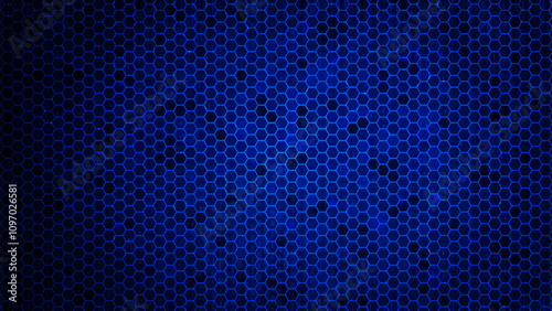 Blue hexagonal network background. Digital hi tech pattern for your design. Vector illustration