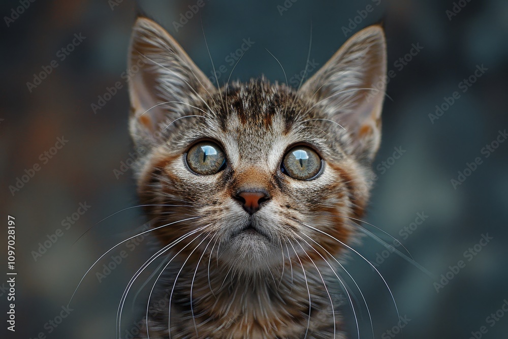 Skeptical Tabby Cat with Wide Eyes Looking Confused or Thinking Skeptical Tabby Cat with Wide Eyes Looking Confused or Thinking