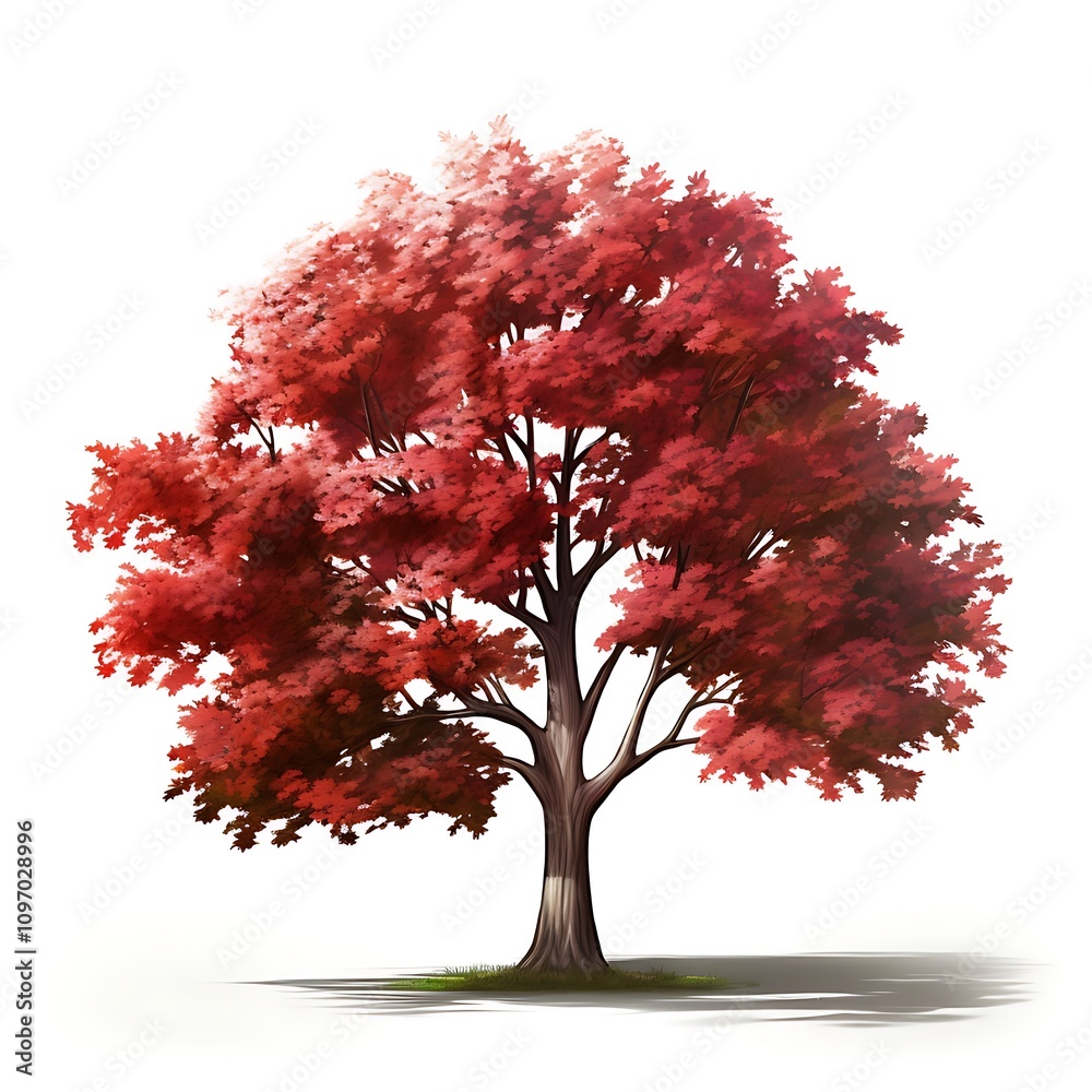Fototapeta premium Maple Tree Isolated on a Plain Background 