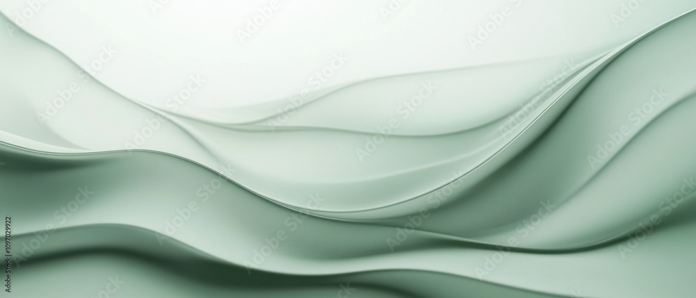 Fototapeta premium Abstract Green Waves Smooth Surface Design