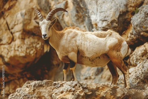 Nubian Ibex (Capra Nubiana) in Desert Mountains Across Multiple Regions photo